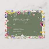 Spring Boho Chic Colorful Wildflower Wedding  Begleitkarte (Vorderseite)
