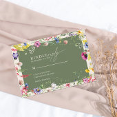 Spring Boho Chic Colorful Wildflower Wedding  Begleitkarte