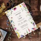 Spring Boho Chic farbenfrohe Wildblume Hochzeit Einladung