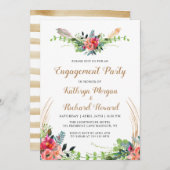 Spring Boho Country Floral Garden Engagement Party Einladung (Vorne/Hinten)