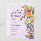 Spring Boho Lavender Orange Brautparty Einladung (Vorderseite)