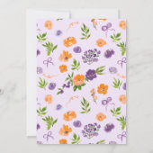 Spring Boho Lavender Orange Brautparty Einladung (Rückseite)