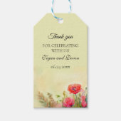 Spring Boho Watercolor Poppies Wedding Geschenkanhänger (Vorderseite)