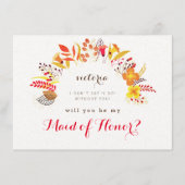 Spring Boho Wildblume Foliage Bridesmaid Cards Menükarte (Vorderseite)