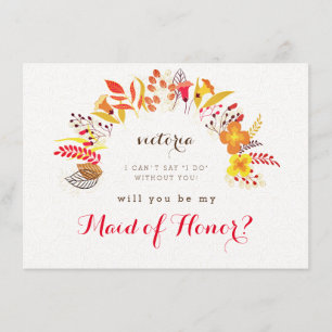 Spring Boho Wildblume Foliage Bridesmaid Cards Menükarte