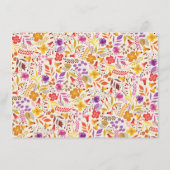 Spring Boho Wildblume Foliage Bridesmaid Cards Menükarte (Rückseite)