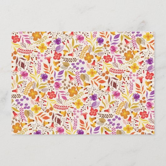 Spring Boho Wildblume Foliage Bridesmaid Cards Menükarte (Rückseite)