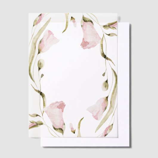 Spring Boho Wildblume Hochzeitsrahmen Pergament Einladungen (Versetzt)