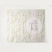 Spring Boho Wildblume Pampas Brautparty Banner Wandteppich (Vorderseite (Horizontal))