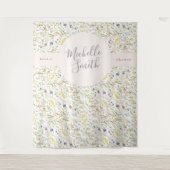 Spring Boho Wildblume Pampas Brautparty Banner Wandteppich (Vorderseite)