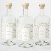 Spring Boho Wildblume Pampas Gin Alkoholflaschenetikett (Flaschen)