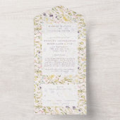 Spring Boho Wildblume Pampas Wedding All In One Einladung (Innen)