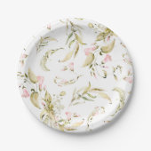 Spring Boho Wildblume Pampas Wedding Pappteller (Vorderseite)