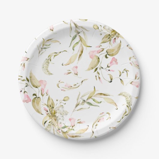 Spring Boho Wildblume Pampas Wedding Pappteller (Vorderseite)