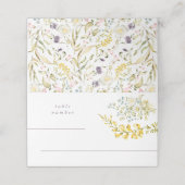 Spring Boho Wildblume Pampas Wedding Platzkarte (Außenseite Aufgefaltet)