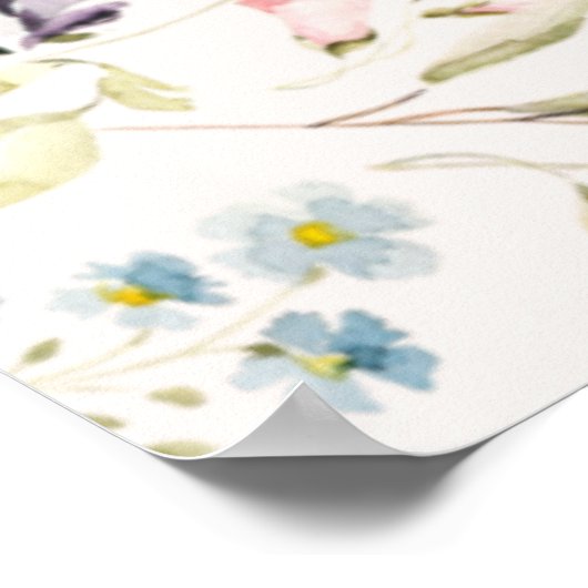 Spring Boho Wildblume Pampas Wedding Poster (Ecke)