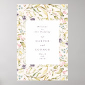Spring Boho Wildblume Pampas Wedding Poster (Vorne)