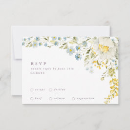 Spring Boho Wildblume Pampas Wedding RSVP Karte