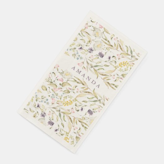 Spring Boho Wildblume Pampas Wedding Serviette (Ecke)