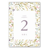 Spring Boho Wildblume Pampas Wedding Tischnummer (Rückseite)