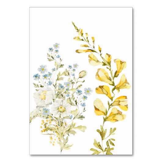 Spring Boho Wildblume Pampas Wedding Tischnummer (Rückseite)