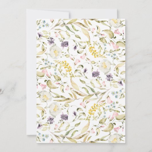 Spring Boho Wildblume Pampas Wreath Wedding Einladung (Rückseite)