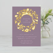 Spring Boho Wildblume Pampas Wreath Wedding Folieneinladung (Stehend vorne)