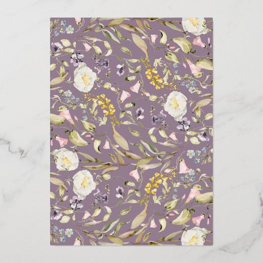 Spring Boho Wildblume Pampas Wreath Wedding Folieneinladung (Rückseite)