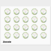 Spring Botanical Blush Pink Wedding Danke Runder Aufkleber (Blatt)