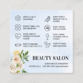 Spring Botox Aftercare Business Card Quadratische Visitenkarte (Rückseite)