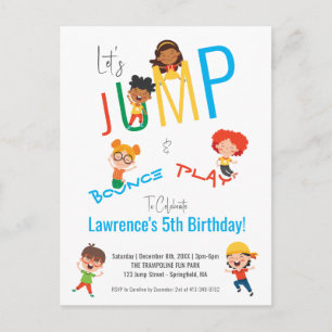 Spring Bounce Spiel Trampolinpark Party Geburtstag Postkarte