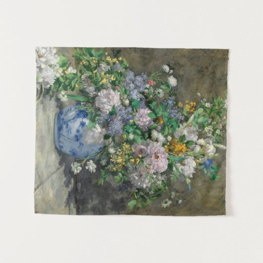Spring Bouquet, 1866 by Pierre-Auguste Renoir Wandteppich (Vorderseite (Horizontal))