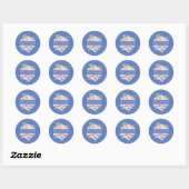 Spring Bouquet Blue Classic Round Sticker (Blatt)