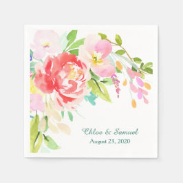 Spring Bouquet Border Wedding Serviette