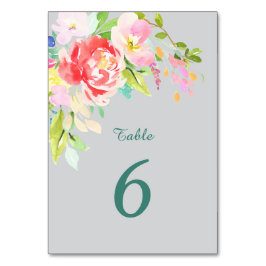 Spring Bouquet Border Wedding Tischnummer