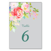 Spring Bouquet Border Wedding Tischnummer (Rückseite)