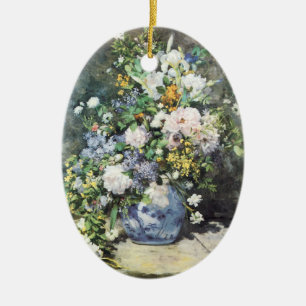 Spring Bouquet by Pierre Renoir, Vintage Flowers Keramik Ornament