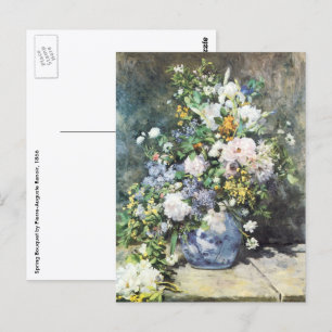 Spring Bouquet by Pierre Renoir, Vintage Flowers Postkarte