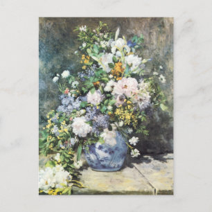 Spring Bouquet by Pierre Renoir, Vintage Flowers Postkarte