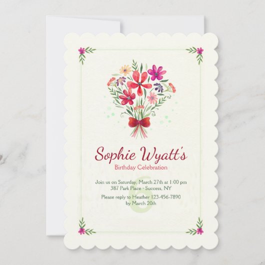 Spring Bouquet Einladung (Vorderseite)