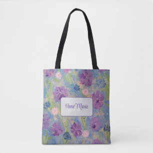 Spring Bouquet Floral Monogram Tote Bag Tasche
