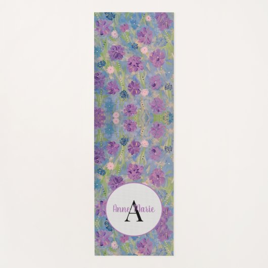 Spring Bouquet Floral Monogram Yogmatte Yogamatte (Vorderseite)