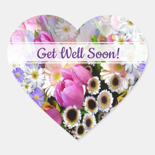 Spring Bouquet Herz-Aufkleber (Vorderseite)