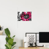 Spring Bouquet in Black & White Poster (Heimbüro)