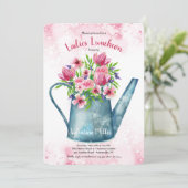 Spring Bouquet in Watering Luncheon Einladung (Stehend Vorderseite)