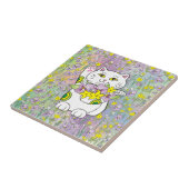 Spring Bouquet Maneki Neko (Lucky Cat) Fliese (Seite)