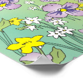 Spring Bouquet Maneki Neko (Lucky Cat) Poster (Ecke)