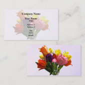 Spring Bouquet mit Tulips und Daffo Business Card Visitenkarte (Vorne/Hinten)