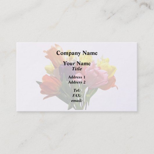 Spring Bouquet mit Tulips und Daffo Business Card Visitenkarte (Vorderseite)
