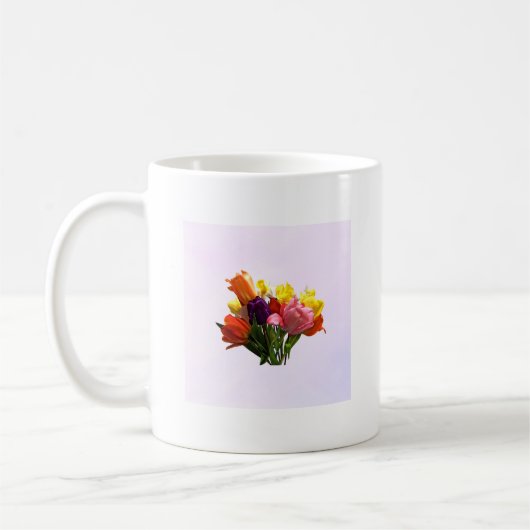 Spring Bouquet mit Tulips und Kaffee-Tasse Kaffeetasse (Links)